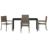 Garden Dining Set 5 pcs Grey Poly rattan