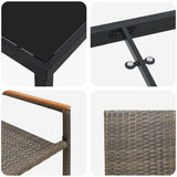 Garden Dining Set with Cushion 7 pcs Grey Poly Rattan