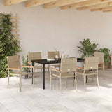 Garden Dining Set 7 pcs Beige Poly rattan