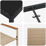 Garden Dining Set with Cushion 9 pcs Beige Poly Rattan