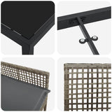 Garden Dining Set with Cushion 3 pcs Grey Poly rattan