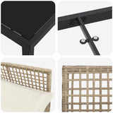 Garden Dining Set with Cushion 7 pcs Beige Poly rattan