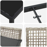 Garden Dining Set with Cushion 7 pcs Light Grey Poly rattan