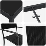 Garden Dining Set 3 pcs Black Poly rattan