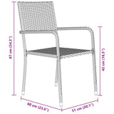 Garden Dining Set 3 pcs Black Poly rattan
