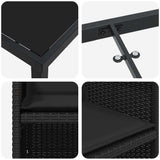Garden Dining Set with Cushion Folding 5 pcs Black Poly rattan