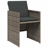 Garden Dining Set with Cushion Folding 5 pcs Grey Poly rattan