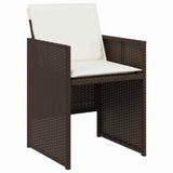 Garden Dining Set with Cushion Folding 5 pcs Brown Poly rattan