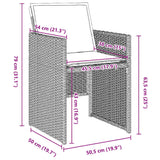 Garden Dining Set with Cushion 5 pcs Light grey Poly rattan
