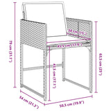 Garden Dining Set with Cushion Folding 5 pcs Black Poly rattan