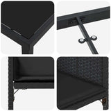Garden Dining Set with Cushion Folding 5 pcs Black Poly rattan