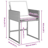 Garden Dining Set with Cushion 5 pcs Light grey Poly rattan