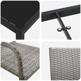 Garden Dining Set 3 pcs Grey Poly rattan