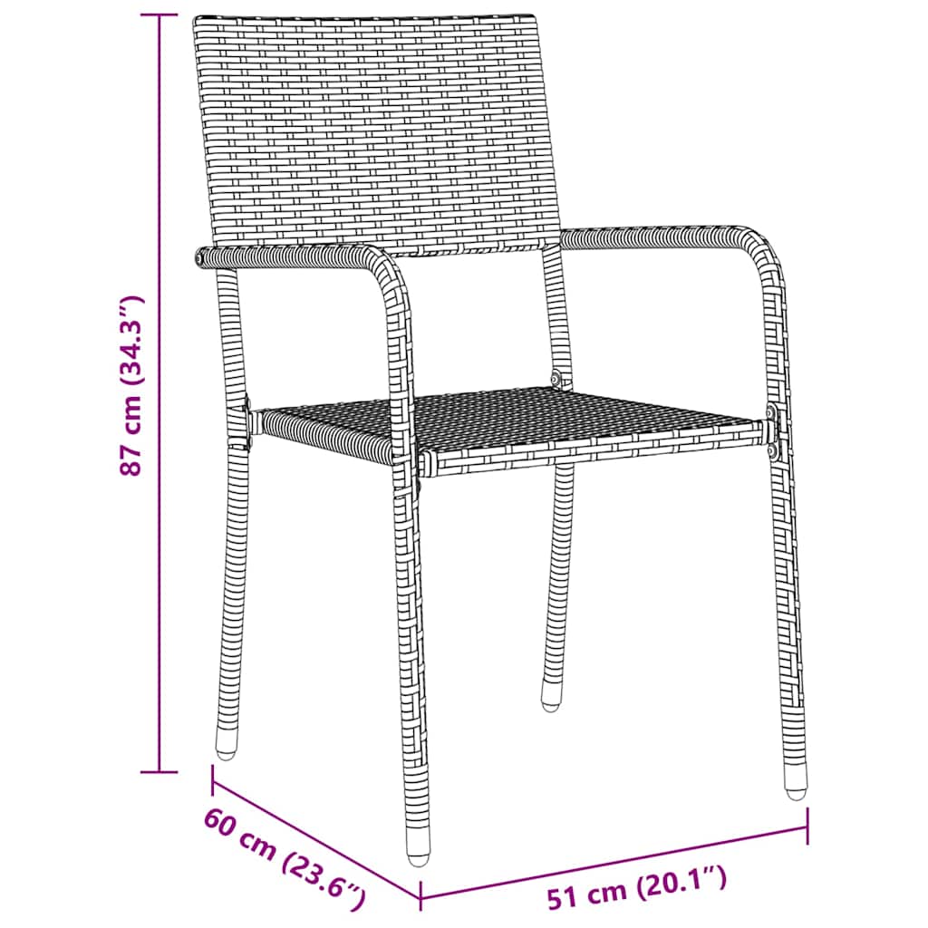Garden Dining Set 5 pcs Grey Poly rattan