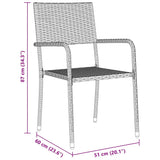 Garden Dining Set 5 pcs Grey Poly rattan