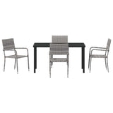 Garden Dining Set 5 pcs Grey Poly rattan