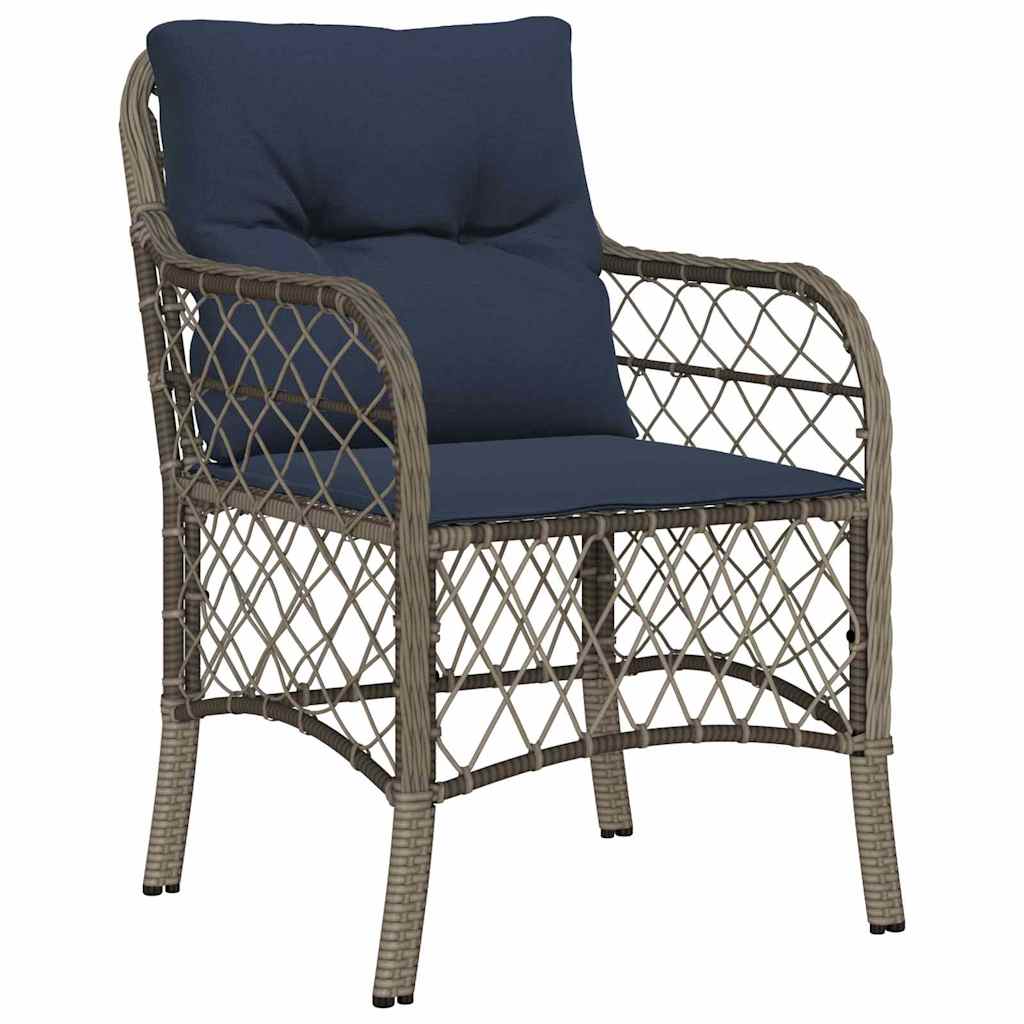 Garden Dining Set with Cushion 5 pcs Grey and Black Rattan