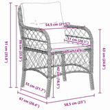 Garden Dining Set with Cushion 5 pcs Grey and Black Rattan