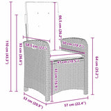 Garden Dining Set with Cushion 9 pcs Grey Poly Rattan