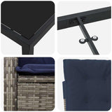 Garden Dining Set with Cushion 7 pcs Grey Poly Rattan