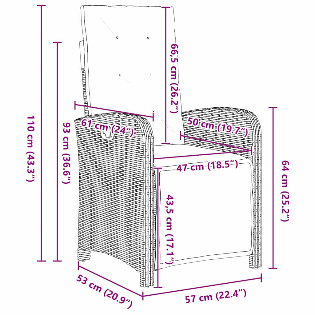 Garden Dining Set with Cushion 9 pcs Grey Poly Rattan