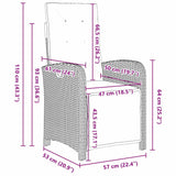 Garden Dining Set with Cushion 9 pcs Grey Poly Rattan