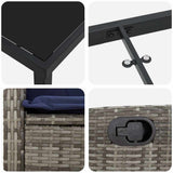 Garden Dining Set with Cushion 9 pcs Grey Poly Rattan