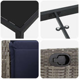 Garden Dining Set with Cushion 5 pcs Grey Poly Rattan