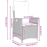Garden Dining Set 3 pcs Beige Poly Rattan