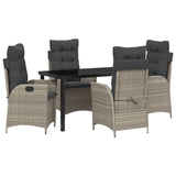 Garden Dining Set 5 pcs Light Grey Poly Rattan