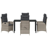 Garden Dining Set 5 pcs Light Grey Poly Rattan