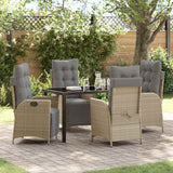 Garden Dining Set 5 pcs Beige Poly rattan