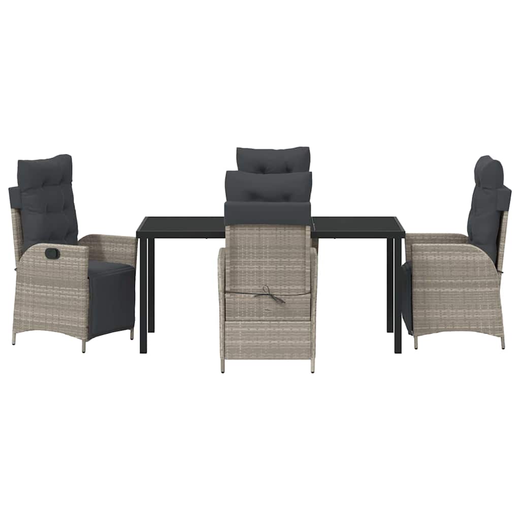 Garden Dining Set 5 pcs Light Grey Poly rattan