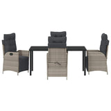 Garden Dining Set 5 pcs Light Grey Poly rattan