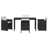 Garden Dining Set 5 pcs Black Poly Rattan