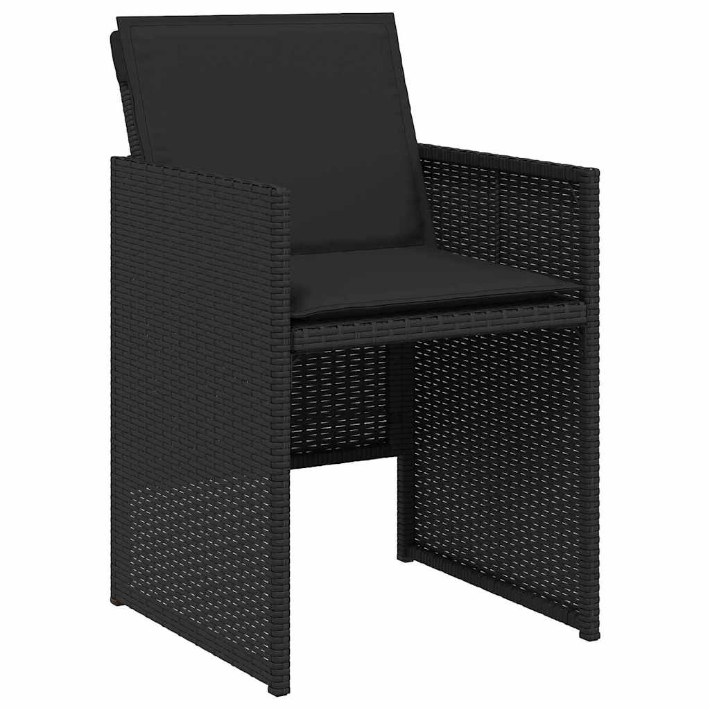 Garden Dining Set 5 pcs Black Poly Rattan