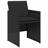 Garden Dining Set 5 pcs Black Poly Rattan