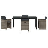 Garden Dining Set 5 pcs Grey Poly Rattan