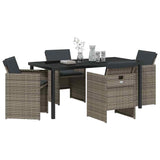 Garden Dining Set 5 pcs Grey Poly Rattan