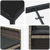 Garden Dining Set 9 pcs Grey Poly Rattan