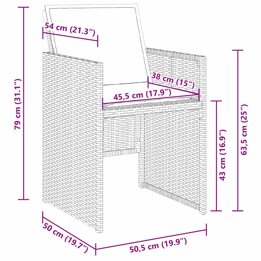 Garden Dining Set 9 pcs Grey Poly Rattan