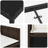 Garden Dining Set 9 pcs Brown Poly Rattan