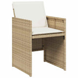 Garden Dining Set 5 pcs Beige Poly Rattan