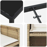 Garden Dining Set 9 pcs Beige Poly Rattan