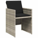 Garden Dining Set 5 pcs Light Grey Poly Rattan