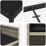 Garden Dining Set 9 pcs Light Grey Poly Rattan