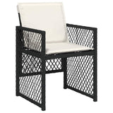 Garden Dining Set 9 pcs Black Poly Rattan