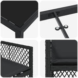 Garden Dining Set 5 pcs Black Poly Rattan