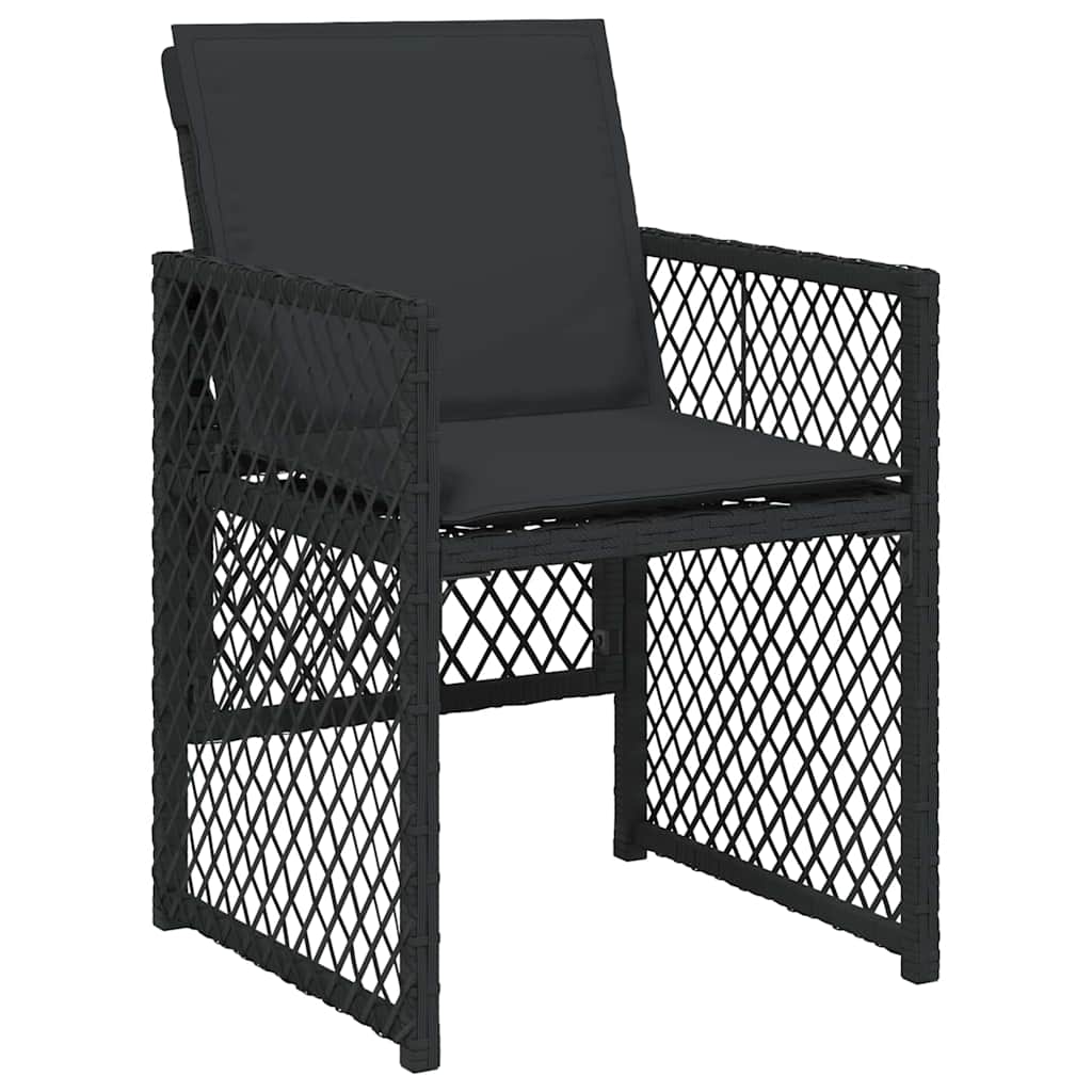 Garden Dining Set 5 pcs Black Poly Rattan