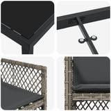 Garden Dining Set 9 pcs Grey Poly Rattan